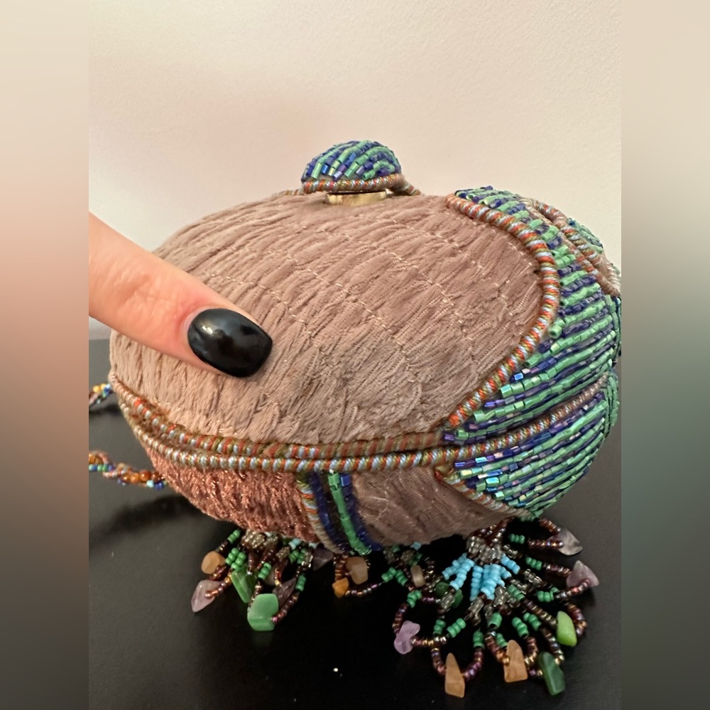 Vintage Mary Frances Beaded Turquoise Multi Color Bird Purse - Picture 10 of 16